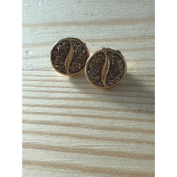 Diamond Dust Cats Eye Stud Earrings Post & Backings - Picture 1 of 3